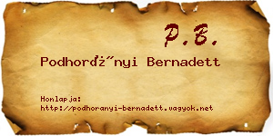 Podhorányi Bernadett névjegykártya